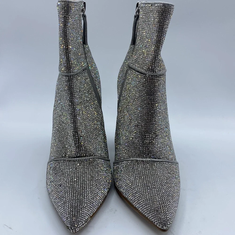Madden Girl‎  Pointed Toe Block Heel Rhinestone Embellished Ankle Boot